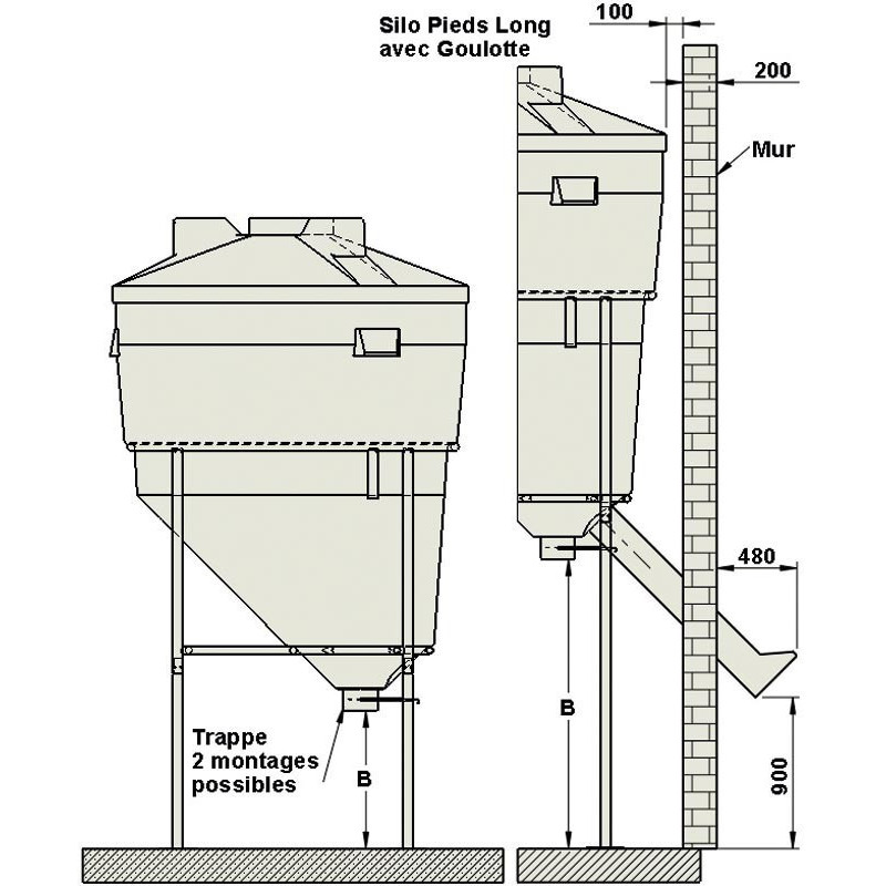 5.70 m³ large capacity foodstuff silo : p1134515