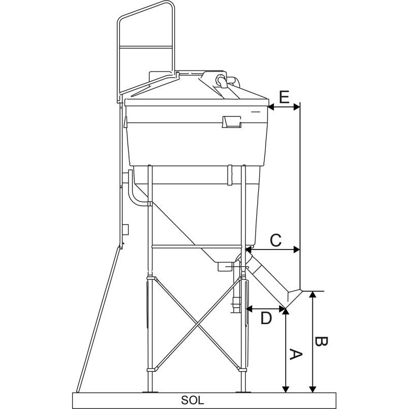 5.70 m³ large capacity foodstuff silo : p1134515