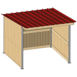 Field shelter single slope roof SP 3x3 m : p1260101