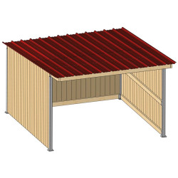 Field shelter single slope roof SP 4x4 m : p1260146